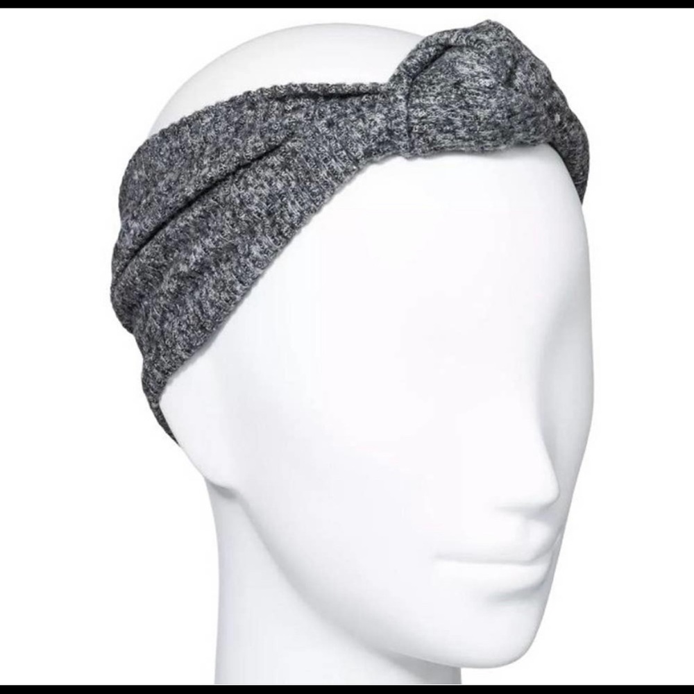 3/$12 NWT-Heathered Knit Tubular Knot Front Headband Headwrap- Color: Gray